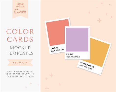 Color Palette Mockup Color Card Mockup Branding Mockup Canva Brand Template Photoshop Brand