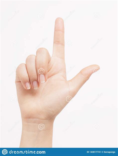 Woman Hand Showing On White Background Stock Image Image Of Skin