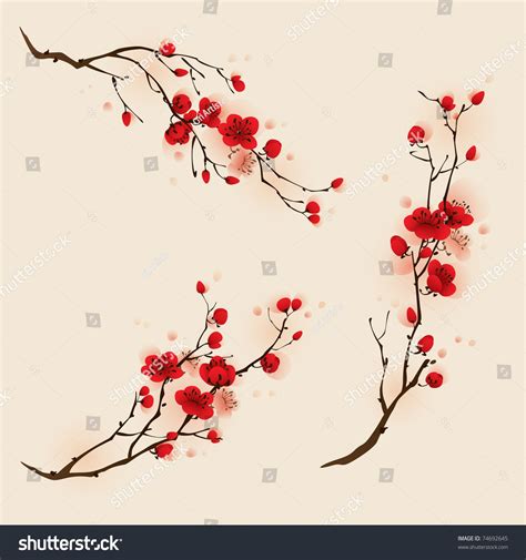 Oriental style painting, plum blossom in spring in 2021 | Plum blossom, Blossom tattoo, Blossom