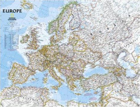 Europe Wall Map 770mm X 610mm National Geographic — World Wide Maps