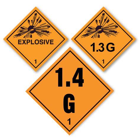 Hazard Warning Diamonds Class 1 Explosives Single Label