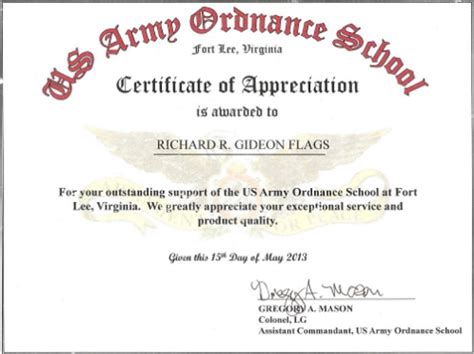 Army Certificate Of Appreciation Template 8 Templates E Intended For