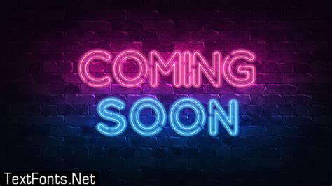 Coming Soon Neon Sign Purple And Blue Glow