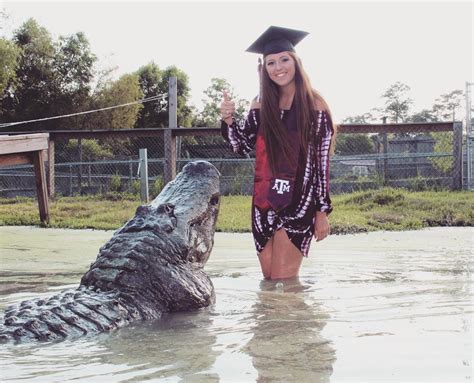 Fearless College Student Poses With 14 Foot Alligator For Graduation Photos
