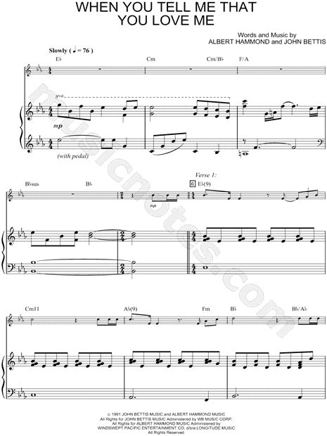 For more information please visit our cookie policy and our privacy policy. Diana Ross "When You Tell Me That You Love Me" Sheet Music ...