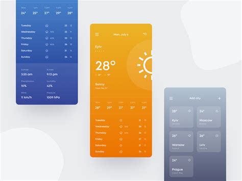 Weather App App Design App Interactive Design