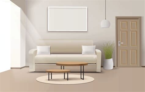 Modern Living Room Interior With Furniture 1990030 Vector Art At Vecteezy