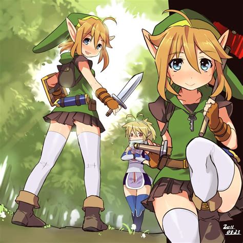 Girl Link Legend Of Zelda Breath Anime Legend Of Zelda