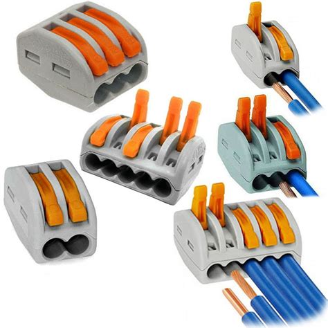 5x 38 Way Reusable Spring Lever Terminal Block Electric Cable Wire