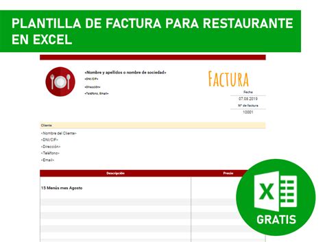 Plantilla De Factura Para Restaurantes En Excel Gratis