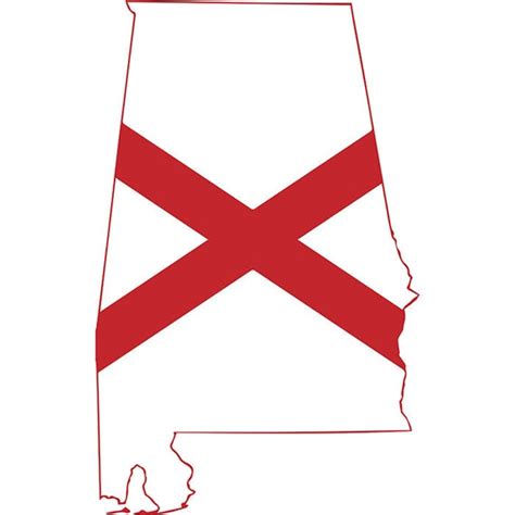 Alabama State Flag Shape Map Us Us United America American Etsy
