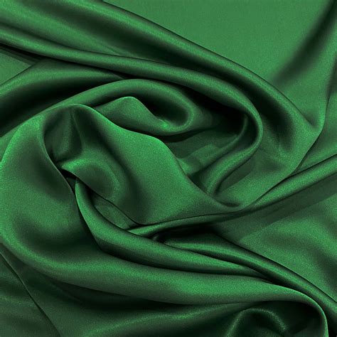 Bottle Green Satin Fabric 100 Silk — Tissus En Ligne
