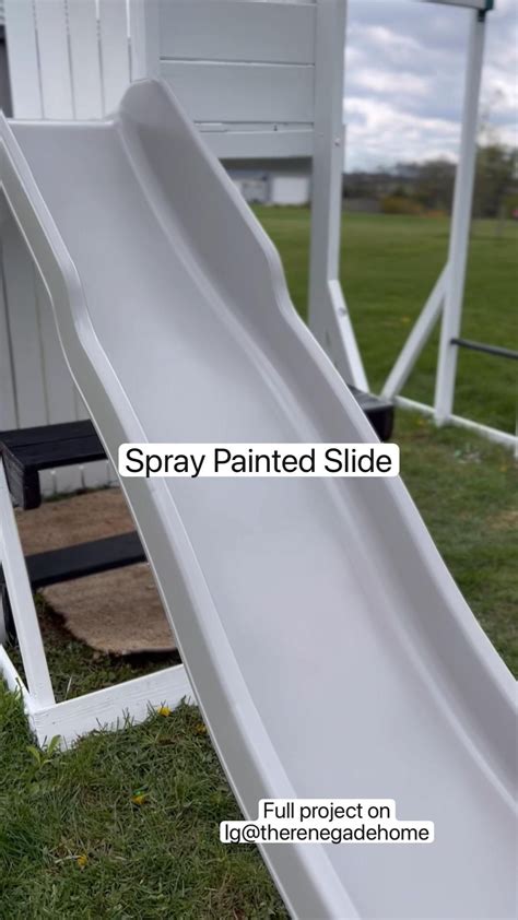 Spray Painted Slide Diy Swing Set Makeover Spring Project Swing Set Diy