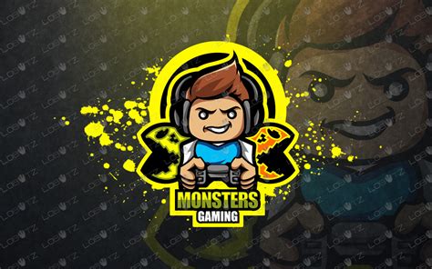 Amazing Monster Gamer Logo Premade Gaming Logo Lobotz Ltd