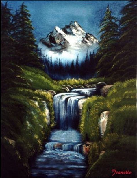 Mountain Waterfall Painting By Jeanette Foresta Fine Art America