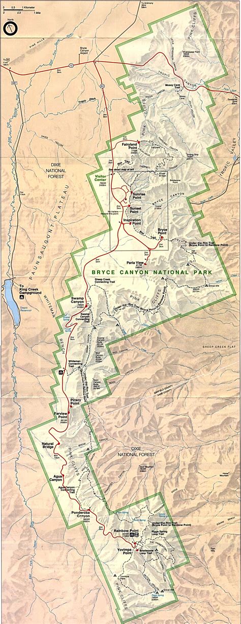 Map Of Bryce Canyon National Park Online Maps And