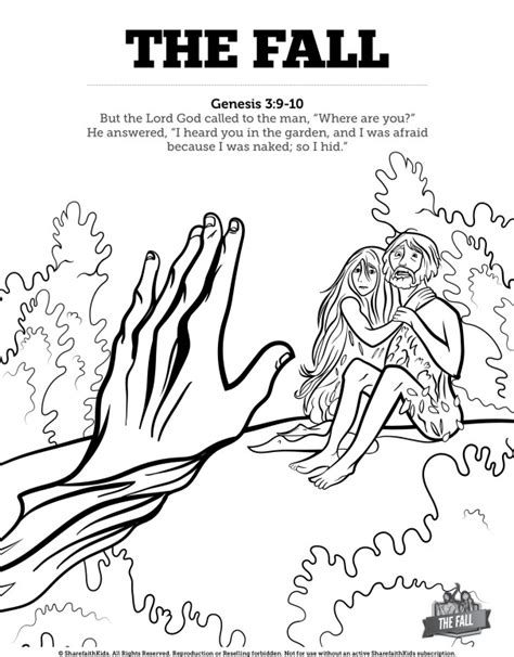 The Fall Of Man Genesis 3 Bible Coloring Pages Sharefaith Kids