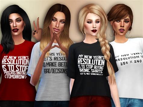 Simlarks Resolution Tees Mesh Needed Sims 4 Clothing Sims 4