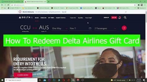 Delta Airlines Gift Card Tutorial How To Redeem Delta Airlines Gift