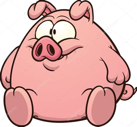 Cartoon fat pig — Stock Vector © memoangeles #35371731