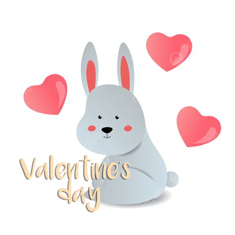 Rabbit Valentine Vector Art Png Cute Rabbit Character Valentines Day