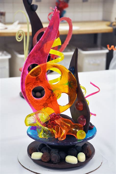 A Showpiece With Poured Sugar Pieces In An Ice Pastry And Baking Arts