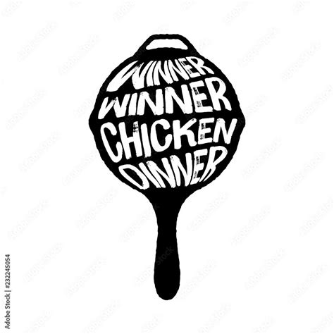Winner Winner Chicken Dinner Typography On A Pan Vector Illustration
