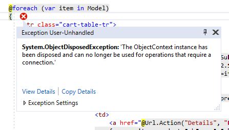 Asp Net Mvc Error The ObjectContext Instance Has Been Disposed And