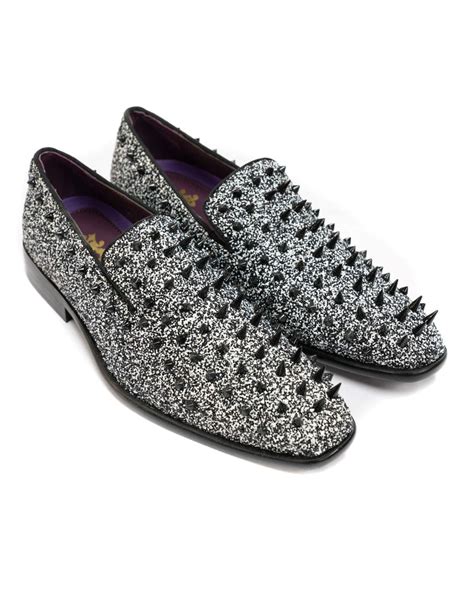 After Midnight Glitter Spike Formal Loafer In Black Multi Rainwaters