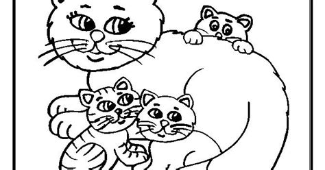 Coloring page with cat caresses. Coloring Pages: Funny Cats Family Coloring Page