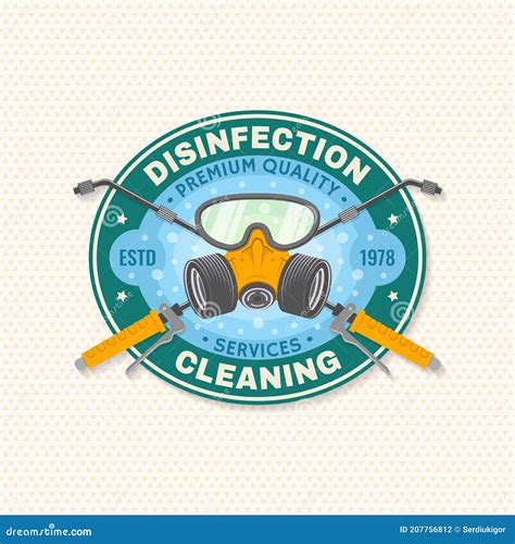 Disinfection And Cleaning Services Patch Badge Logo Emblem Vector
