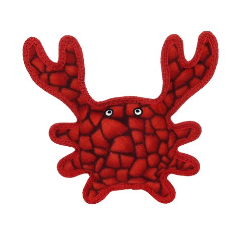 Tuffys Ocean Creature Crab Durable Dog Toy Red