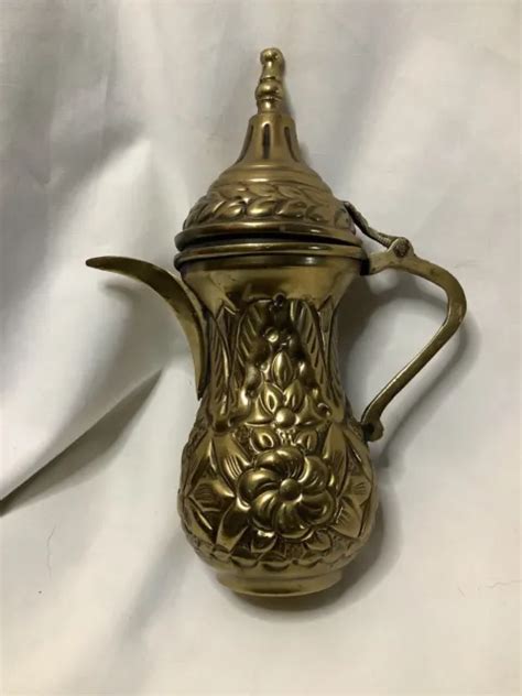 VINTAGE BRASS DALLAH TEA POT Arabic Turkish Islamic Ottoman Coffee