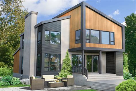 Two Story Modern House Plan With 3 Beds Upstairs 80953pm