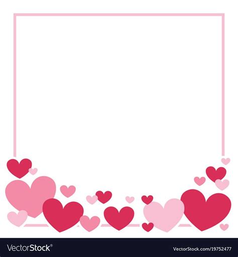 Valentines Day Heart Vector Border Background For Social Media