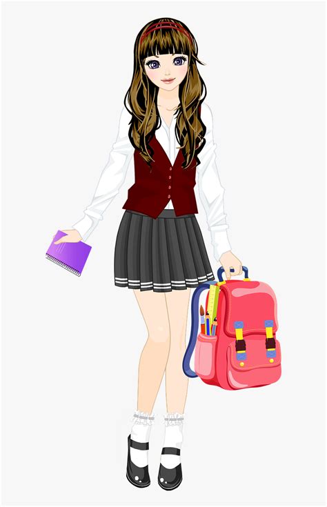 Education Schoolgirl Uniform Free Photo Uniform Girl Student Cartoon