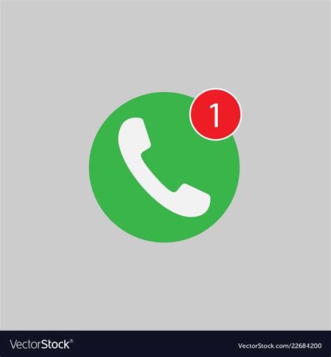 Phone Icon One Missed Call Sign White On Green Vector Image