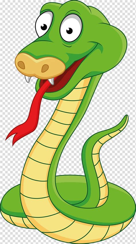 Green Snake Snake Animation Cartoon Snake Transparent Background