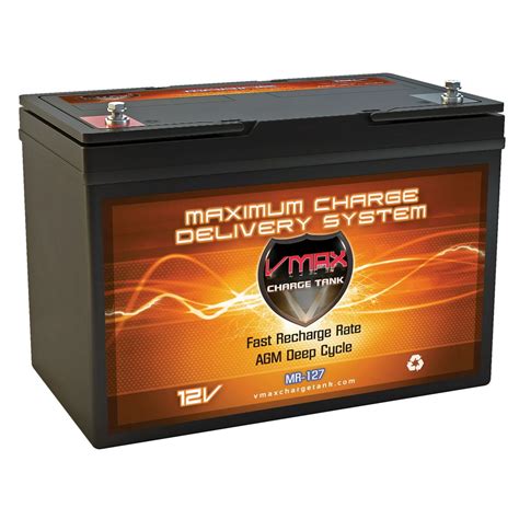 Vmax Mr127 100 12v 100ah Agm Deep Cycle Marine Battery For 12 Volt 45