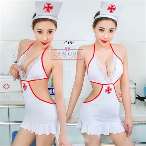 Jual Siap Kirim Lingerie Wanita Costume Cosplay Sexy Nurse Baju
