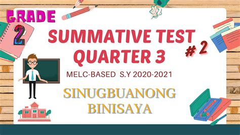 Grade 2 Melc Based Summative Test No 2quarter 3 Youtube