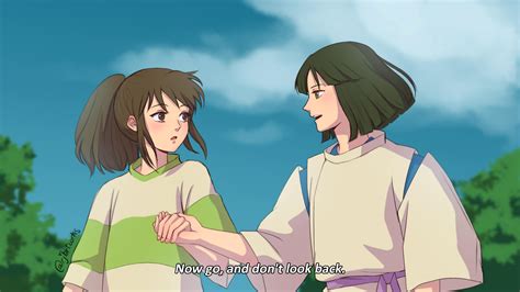 Chihiro X Haku Spirited Away Ghibli Fan Art Redraw By Rjbrtwrks R Animeart