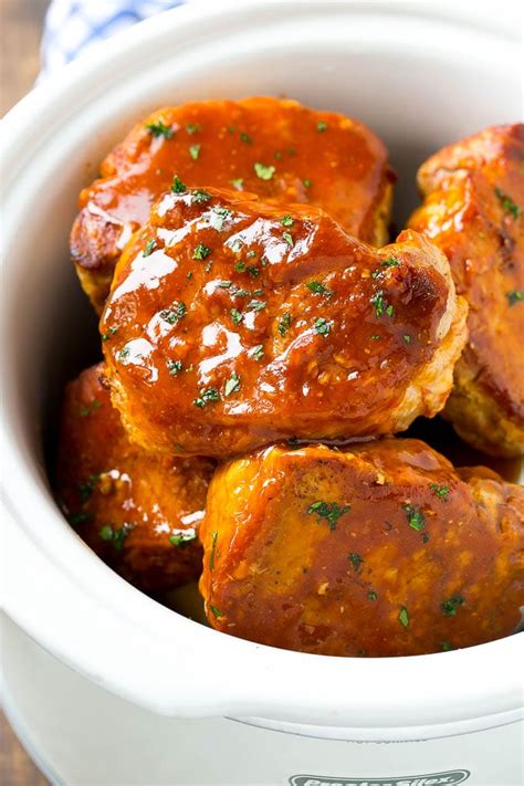 One benefit of these baked thin pork chops is that they cook in the same amount of time the vegetables need. Honey Garlic Pork Chops (Slow Cooker) - Dinner at the Zoo