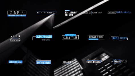 Simple Titles After Effects Templates Motion Array