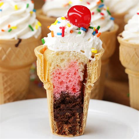Neapolitan Ice Cream Cone Cupcakes Recipe By Tasty