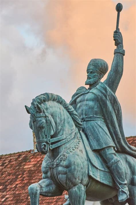 Equestrian Statue Of Michael The Brave In The Alba Iulia Fortress Stock