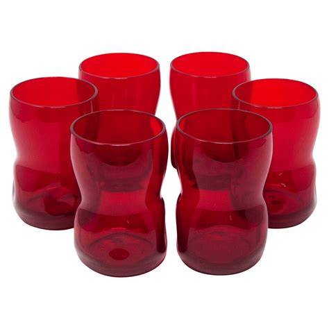 Vintage Red Glass Pinched Tumblers The Hour Shop