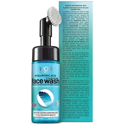 Buy Wow Skin Science Hyaluronic Acid Foaming Face Wash Built In Brush