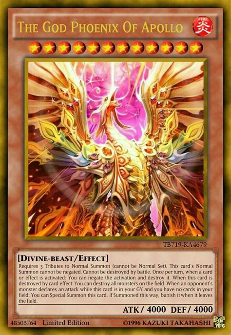 The God Phoenix Of Apollo Custom Yugioh Cards Yugioh Cards Rare