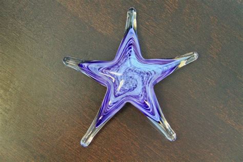 Purple Sea Star Sculpture 6 Solid Glass By Avalonglassworks